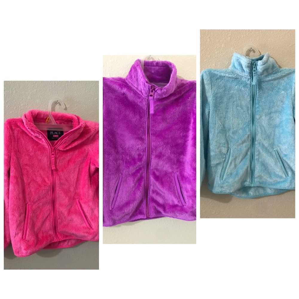 3 Childrens Place fleece jackets sz 4T girls